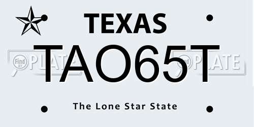 TAO65T Texas License Plate
