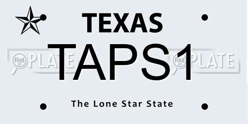 TAPS1 Texas License Plate