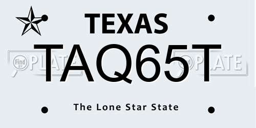 TAQ65T Texas License Plate