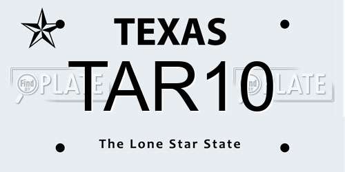 TAR10 Texas License Plate