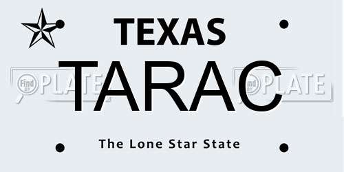 TARAC Texas License Plate