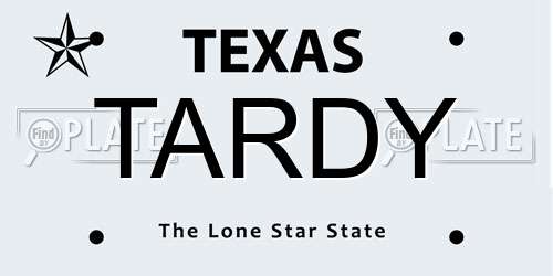 TARDY Texas License Plate