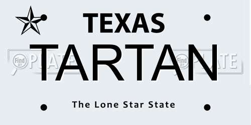 TARTAN Texas License Plate