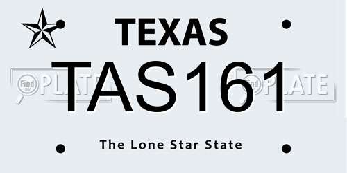 TAS161 Texas License Plate