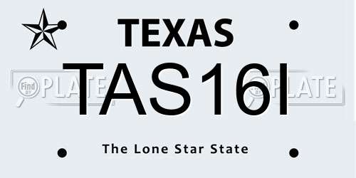 TAS16I Texas License Plate