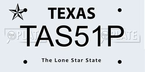 TAS51P Texas License Plate