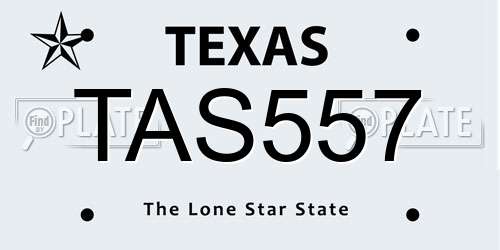 TAS557 Texas License Plate