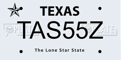 TAS55Z Texas License Plate
