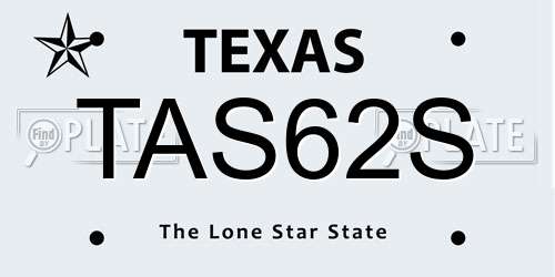 TAS62S Texas License Plate