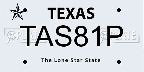 TAS81P Texas License Plate