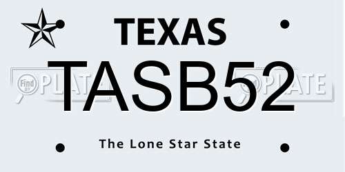 TASB52 Texas License Plate