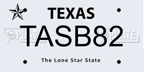 TASB82 Texas License Plate