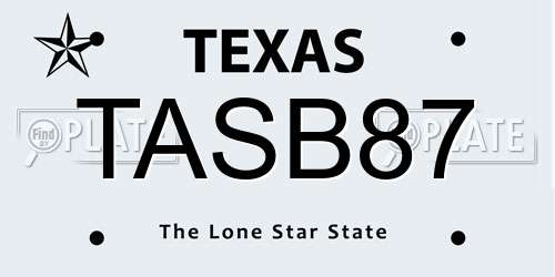TASB87 Texas License Plate