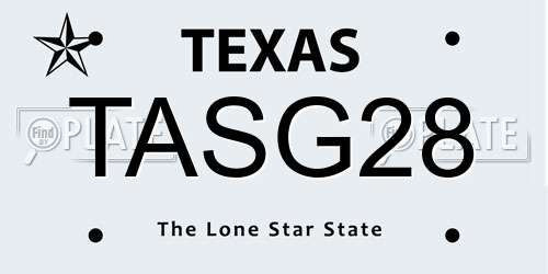 TASG28 Texas License Plate