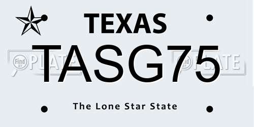 TASG75 Texas License Plate