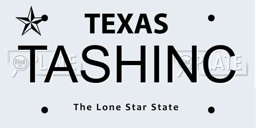TASHINC Texas License Plate