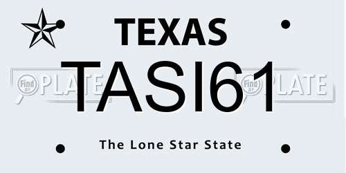 TASI61 Texas License Plate