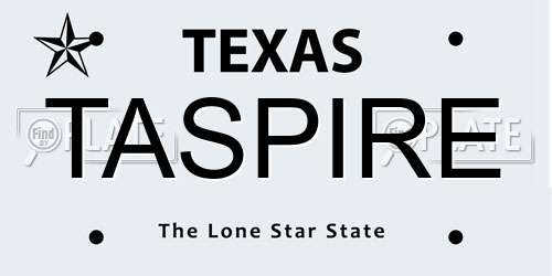 TASPIRE Texas License Plate