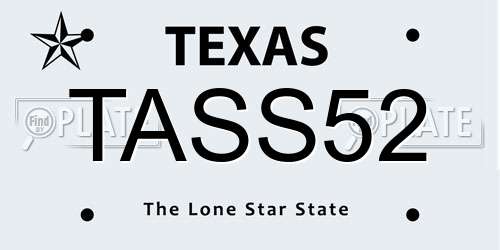 TASS52 Texas License Plate