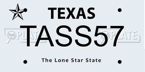 TASS57 Texas License Plate