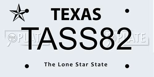 TASS82 Texas License Plate