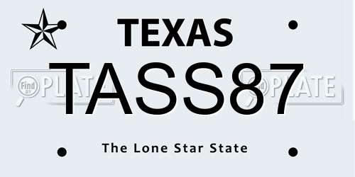 TASS87 Texas License Plate