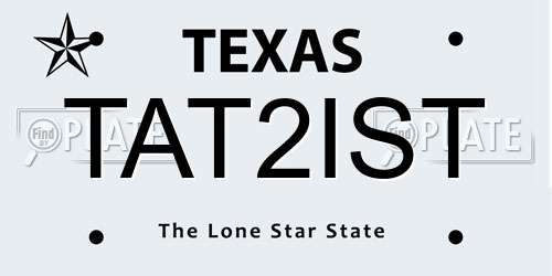 TAT2IST Texas License Plate