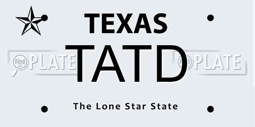 TATD Texas License Plate