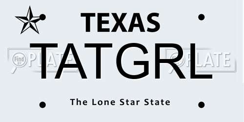 TATGRL Texas License Plate