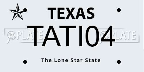 TATI04 Texas License Plate