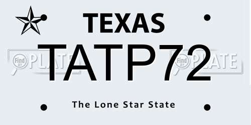 TATP72 Texas License Plate