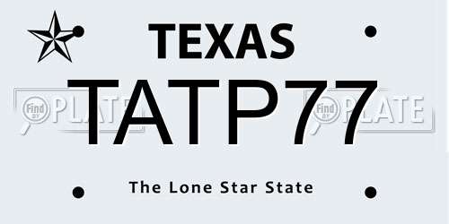 TATP77 Texas License Plate