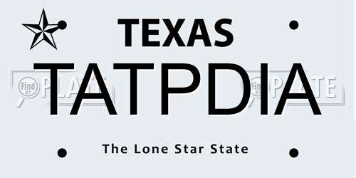 TATPDIA Texas License Plate