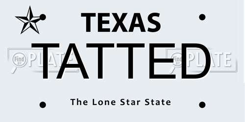 TATTED Texas License Plate