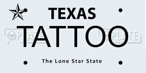 TATTOO Texas License Plate