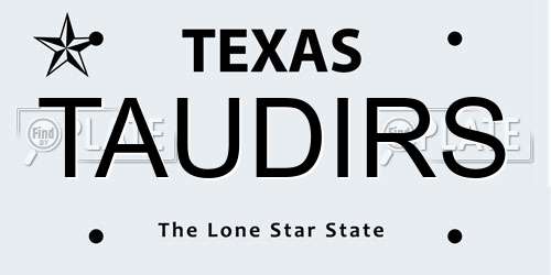 TAUDIRS Texas License Plate