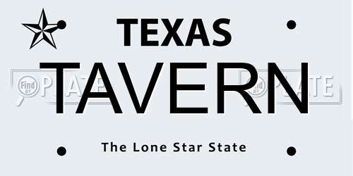 TAVERN Texas License Plate