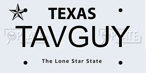 TAVGUY Texas License Plate