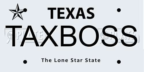 TAXBOSS Texas License Plate