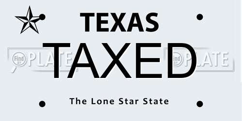 TAXED Texas License Plate