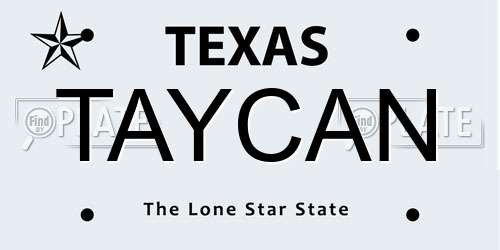 TAYCAN Texas License Plate