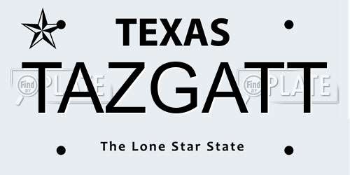 TAZGATT Texas License Plate