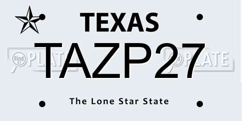 TAZP27 Texas License Plate