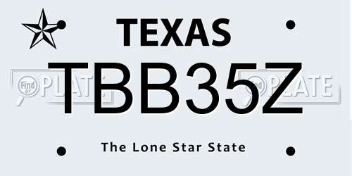 TBB35Z Texas License Plate