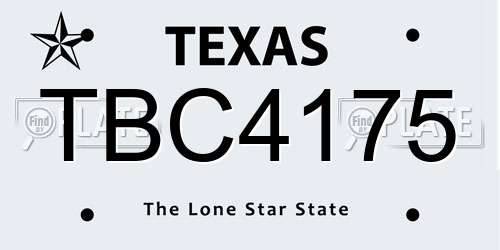 TBC4175 Texas License Plate
