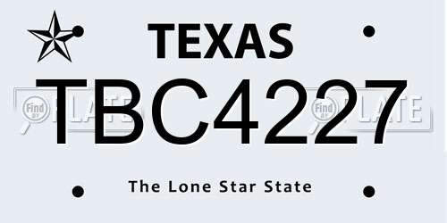 TBC4227 Texas License Plate