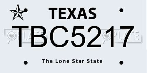 TBC5217 Texas License Plate