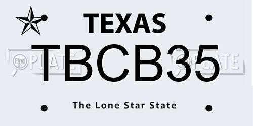 TBCB35 Texas License Plate
