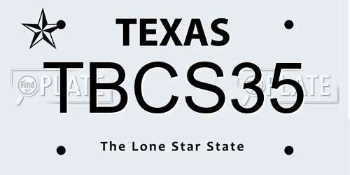 TBCS35 Texas License Plate