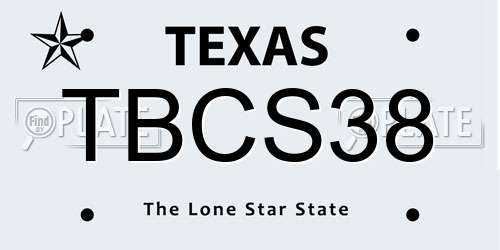 TBCS38 Texas License Plate